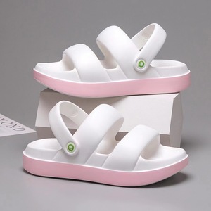 Sandalias Planas de Color Sólido con Punta Abierta y Correa con Hebilla, Suela Antideslizante de EVA, Estilo Slip-On para Verano - Product Image 2