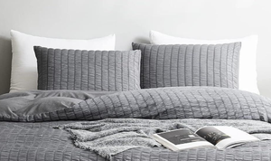 Bộ đồ giường bốn mảnh sọc gạc bong bóng đơn giản phong cách Châu Âu và mỹ bộ đồ giường nhà xuyên biên giới - Product Image 3