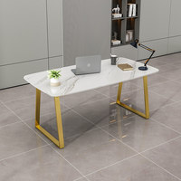 Base de table en métal en forme de U, finition or brossé, robuste et luxueuse, pour salle à manger et bureau