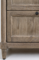 Armoire de rangement large à 6 tiroirs en olivier style campagne française avec façades à panneaux surélevés pour chambre à coucher