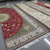 Tapis en laine noués à la main de 10x14, beige ivoire, tapis en laine, style oriental persan pour la maison, salon