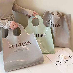 Customized Printing Clear Plastic <b>T</b>-Shirt Bag for Clothing Shoes and Underwear Heat-Sealed Valve Handle Custom Logo Welcome - Product Image 1
