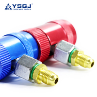 Connecteur de coupleur rapide de réfrigération en laiton réglable bleu R-1234yf pour climatiseur pour la réparation de voiture