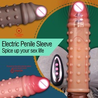 Préservatif en silicone pour homme, allongé et épaissi, creux, retardateur, simulation de pénis, godemiché portable, jouets sexuels LM-CT605-7