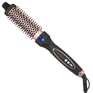 New Thermal Brush Create Loose & Volume Curls Digital Display 9 Heat Settings Tourmaline Ionic Hair Curler 1.25 Inch Curling