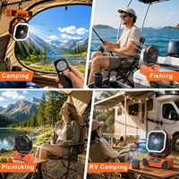 Ventilateur de camping rechargeable 20000mAh portable USB avec lumière LED, télécommande, alimenté par batterie, pour tente et bureau