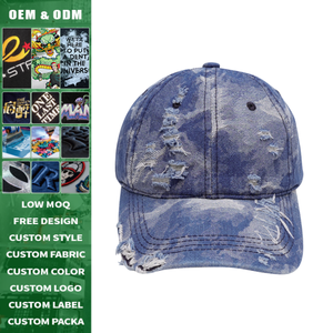 Casquette de baseball déchirée à effet vieilli, respirante, douce au toucher, haute qualité, avec logo personnalisé pour homme - Product Image 3