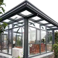 Serre moderne en aluminium sur mesure, double vitrage trempé, haute transmission lumineuse, design écologique
