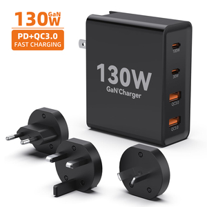 <span class=keywords><strong>Cargador</strong></span> de Pared HYTO 130W USB C GaN con 4 Puertos PD 100W, Estación de Carga de Viaje, Adaptador de Corriente USB-C para MacBook Pro, Air, iPhone 17, Pixel - Product Image 1