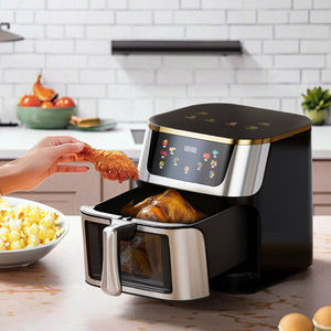 Freidora de Aire Moderna de Acero Inoxidable de 12L con Ventana de Vidrio y Control Digital, Freidora Eléctrica para Uso Doméstico - Product Image 2