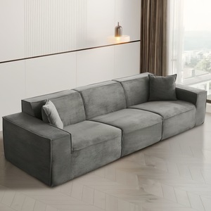 Canapé d'angle moderne de luxe <span class=keywords><strong>pour</strong></span> salon, mobilier rectangulaire 2-3 places, rembourrage en velours côtelé, emballé sous vide compressé, école - Product Image 1