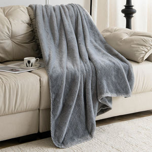 Manta gruesa y cálida de punto para lavado a mano, 100% poliéster, peluda, de piel sintética, para avión, cuatro estaciones - Product Image 3