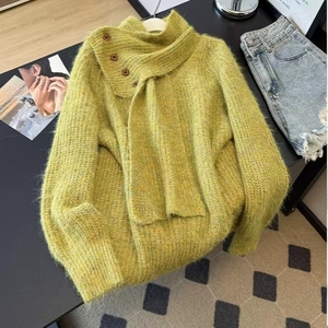 <span class=keywords><strong>Pull</strong></span> en <span class=keywords><strong>cachemire</strong></span> tricoté en mohair doux et décontracté pour <span class=keywords><strong>femme</strong></span>, nouvelle collection automne/hiver 2025, <span class=keywords><strong>grande</strong></span> <span class=keywords><strong>taille</strong></span> avec écharpe - Product Image 5