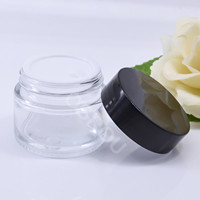Venta al por Mayor de Frascos de Perfume Vacíos, Envases Cosméticos para el Cuidado del Cabello, Frascos de Vidrio Transparente Esmerilado para Crema, Tapas de Rosca, Superficie Impresa, Tapas de Plástico Negro