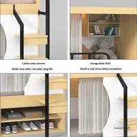 Lit superposé en bois / Lit capsule à succès avec rideaux et escaliers, adapté aux hôtels et appartements