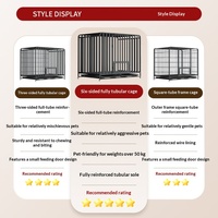 Cage pour chien de style villa respirante en tube carré pour chiens de grande, moyenne et petite taille - Maison universelle pour animaux de compagnie d'intérieur