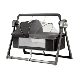 Nueva <span class=keywords><strong>Cuna</strong></span> Eléctrica para Bebé, <span class=keywords><strong>Cuna</strong></span> Mecedora Automática con Música, Control Remoto, Cama Plegable Portátil para Recién Nacidos - Product Image 1