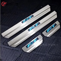 FUXINGTAI Compatible avec Honda Fit 08-13, marchepied de porte LED avec lumière, bande de seuil de porte - Spécial pour la modification