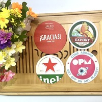 Sous-verres et sets de table en papier absorbant jetables personnalisés, résistants à la chaleur, sous-verres à bière, sous-plats suspendables avec logo, étiquette rigide