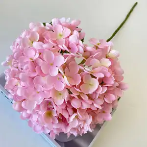 Usine Vente Chaude Hortensias Fleurs Real Touch Fleur D'hortensia Artificielle Pour L'arrangement De Fleurs De Mariage Décoration De La Maison