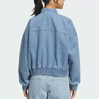 Nouvelle veste bomber en jean pour femme, style chinois, avec boutons grenouille, vintage, délavée, col montant, coupe courte