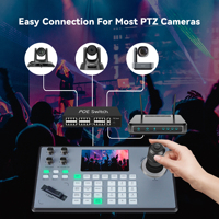 Controlador de Joystick para Cámara PTZ TONGVEO con Licencia NDI Integrada, Compatible con PoE, Pelco-D/P para Culto Religioso, Eventos en Vivo