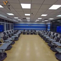 Chaise de formation moderne pliable en plastique, pivotante à 360 degrés, durable et mobile, pour étudiants, vente en gros d'usine