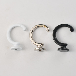 Wall Hooks Round Zinc Alloy Wall <b>Mounted</b> Wardrobe Clothing Hook Black White Silver - Product Image 1