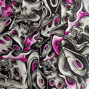 चम्मच खोपड़ी पैटर्न तरल छवि फिल्म 100 सेमी चौड़ाई हस्तांतरण फिल्म पानी हस्तांतरण मुद्रण - Product Image 1