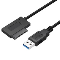 Câble adaptateur convertisseur USB3.0 vers Mini Sata II 7+6 13 broches pour lecteur de CD/DVD ROM Slimline d'ordinateur portable