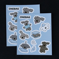 Feuille d'autocollants mignons de chiens de dessin animé ONEBAG, autocollants de chiots pour enfants, pour scrapbooking, journal, décoration d'ordinateur portable, fournitures de bricolage