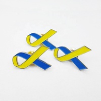 Épinglette en métal émaillé avec ruban rouge, drapeau Ukraine, badge Ukraine, Russie, Ukraine