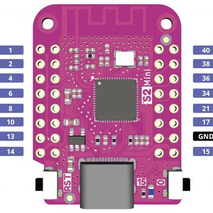 Carte de développement S2 Mini ESP32-S2, 4 mo de FLASH, 2 mo de PSRAM, Module MCU Wi-Fi - Product Image 4