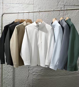 Vente en gros - <span class=keywords><strong>Veste</strong></span> décontractée sportive pour homme, coupe ample 3D, couleur unie, col montant, idéale printemps-automne - Product Image 6