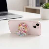 Support extensible personnalisé et poignée de téléphone mignonne en forme de dessin animé, support mobile universel pliable pour smartphones et tablettes