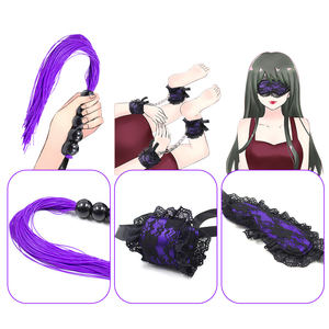 Kit de Bondage de Encaje para Adultos, Restricción con Esposas, Antifaz, Látigo, Collar y Pala para Parejas y Mujeres - Product Image 1