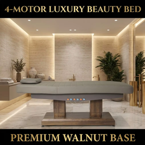 Wholesale Factory Direct 4 Motors Electric Beauty Facial <b>Bed</b> Heavy Duty Walnut Base Salon Massage Table for High-<b>End</b> Spa & Skin - Product Image 2