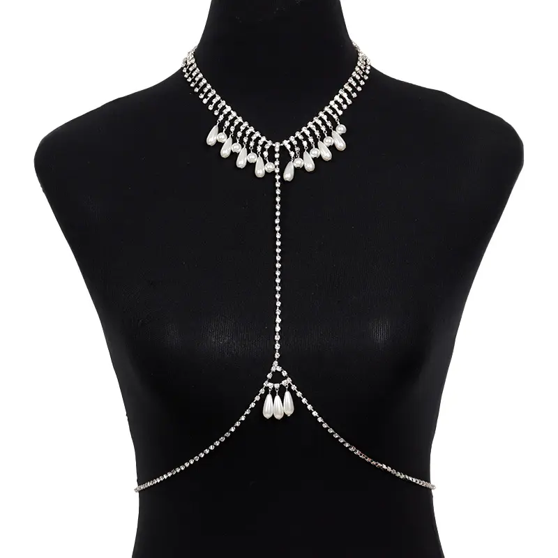Mode Body Juweel Hot Selling Accessoires Borst Ketting Sexy Parel Mode Body Chain Strass Body Chain