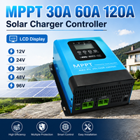 MPPT Solar-Laderegler mit LCD-Display 60A 120A Solarpanel-Batterieladegerät 12V 24V 36V 48V 96V Regler Beleuchtungssteuerung