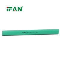 Труба IFAN Pure PPR PN25 4м, зеленая, с внешней ребристой поверхностью, первоклассная водопроводная труба, соответствующая стандартам DIN 8077/8078