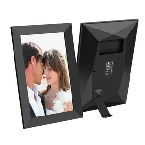 Werkseitiges benutzer definiertes Logo WiFi-Touchscreen Digitaler Foto rahmen <span class=keywords><strong>10</strong></span>-Zoll-Holz-Videowiedergabe - Product Image 1