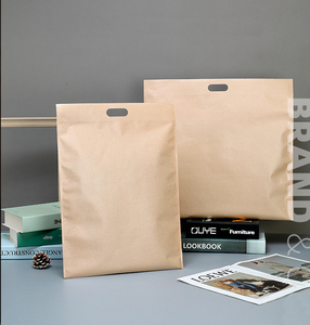 Low MOQ 100pcs Custom Logo Brown Kraft Bag Paper <b>Envelope</b> Bag Clothing Packaging Self Adhesive Tape Bag with Handle - Product Image 4