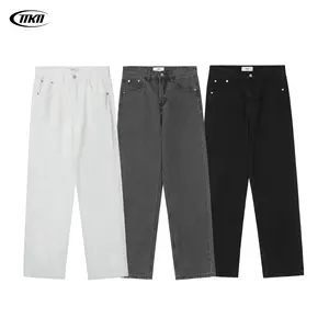 Calça jeans folgada para meninos grandes, roupa personalizada para homens, novidade 11KN, design original, ajuste solto, jeans branco, cinza, preto e folgado