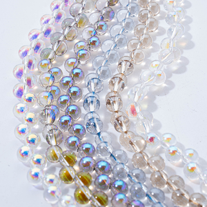 All'ingrosso alla rinfusa Aurora bianco fai da te artigianato 5mm filo rotondi perline di cristallo natura allentata - Product Image 3