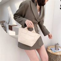 Sac en toile pour femme Mini petit sac à main solide Simple fil à coudre pour femme petite capacité sacs fourre-tout sacs à main