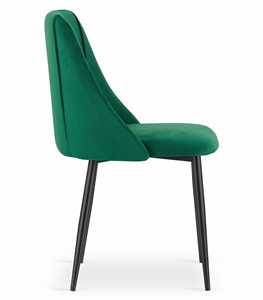 Elegante respaldo cómodo Amy terciopelo verde restaurante Silla de comedor - Product Image 4