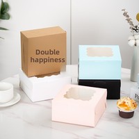 Boîte à gâteau carrée transparente avec fenêtre, qualité alimentaire, pour biscuits, muffins, pâtisseries, et friandises croustillantes en forme de flocon de neige