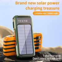 Winner 20000mAh Banque d'énergie solaire de conception portable Charge rapide Affichage LED Lampe laser SOS Comprend 4 câbles pour une utilisation en extérieur