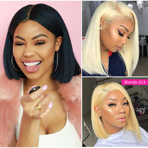 Perruque Bob en Cheveux Humains Blond Platine 613 en Gros, Perruques Frontales en Dentelle HD Transparente avec Baby Hair pour Femmes - Product Image 5