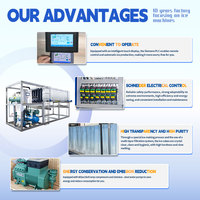 Machine industrielle de fabrication de blocs de glace certifiée CE avec compresseur, pompe à eau et PLC, capacité 3t, conception transparente